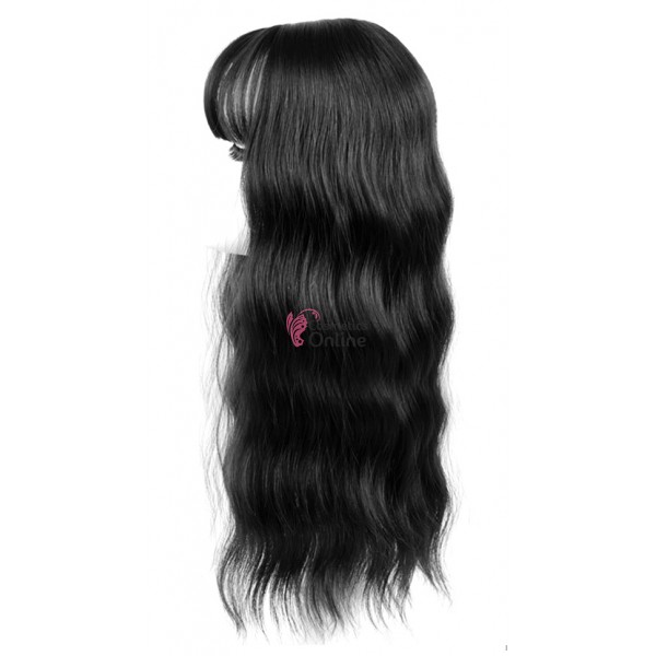 Peruca calota cu par ondulat din fibra Kanekalon 360 grade Cod CYF72721# Brunet - 45 cm lungime